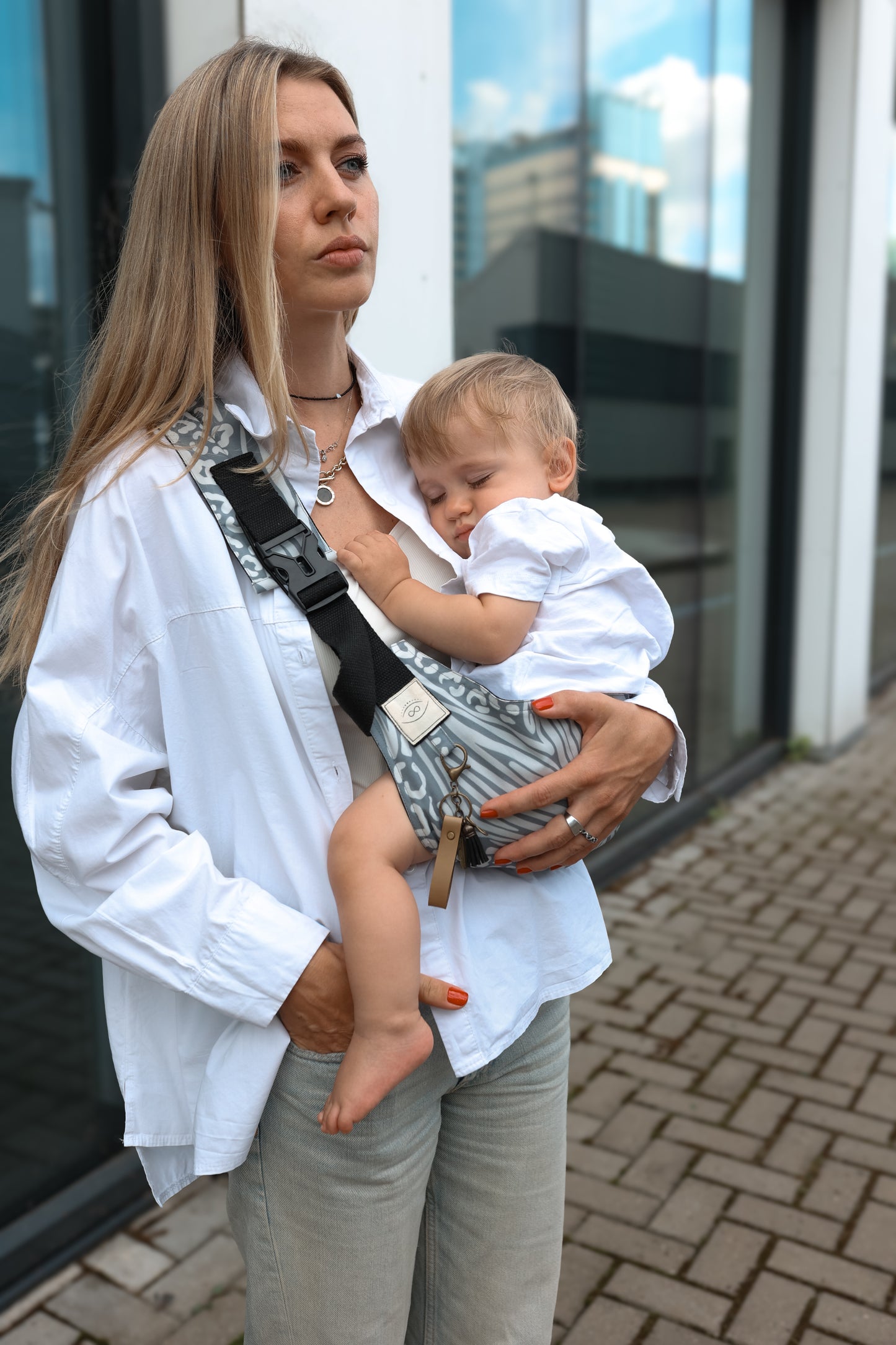 Grey Zebra - Toddler Hip Carrier