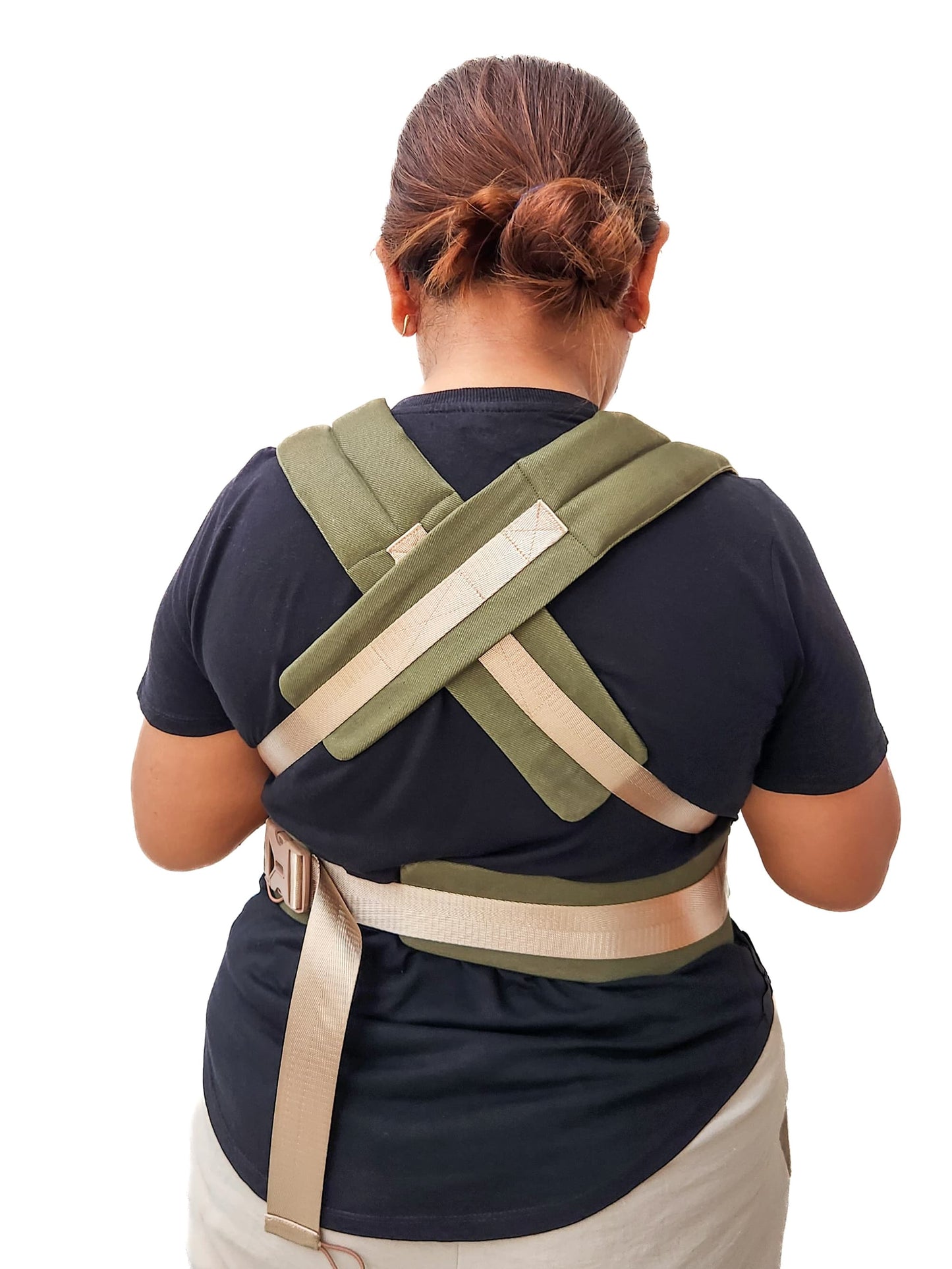 XXL size baby carrier, back straps and support belt.
