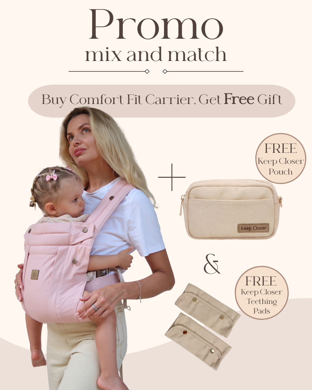 Pink - Comfort Fit Ergonomic Adjustable Baby Carrier