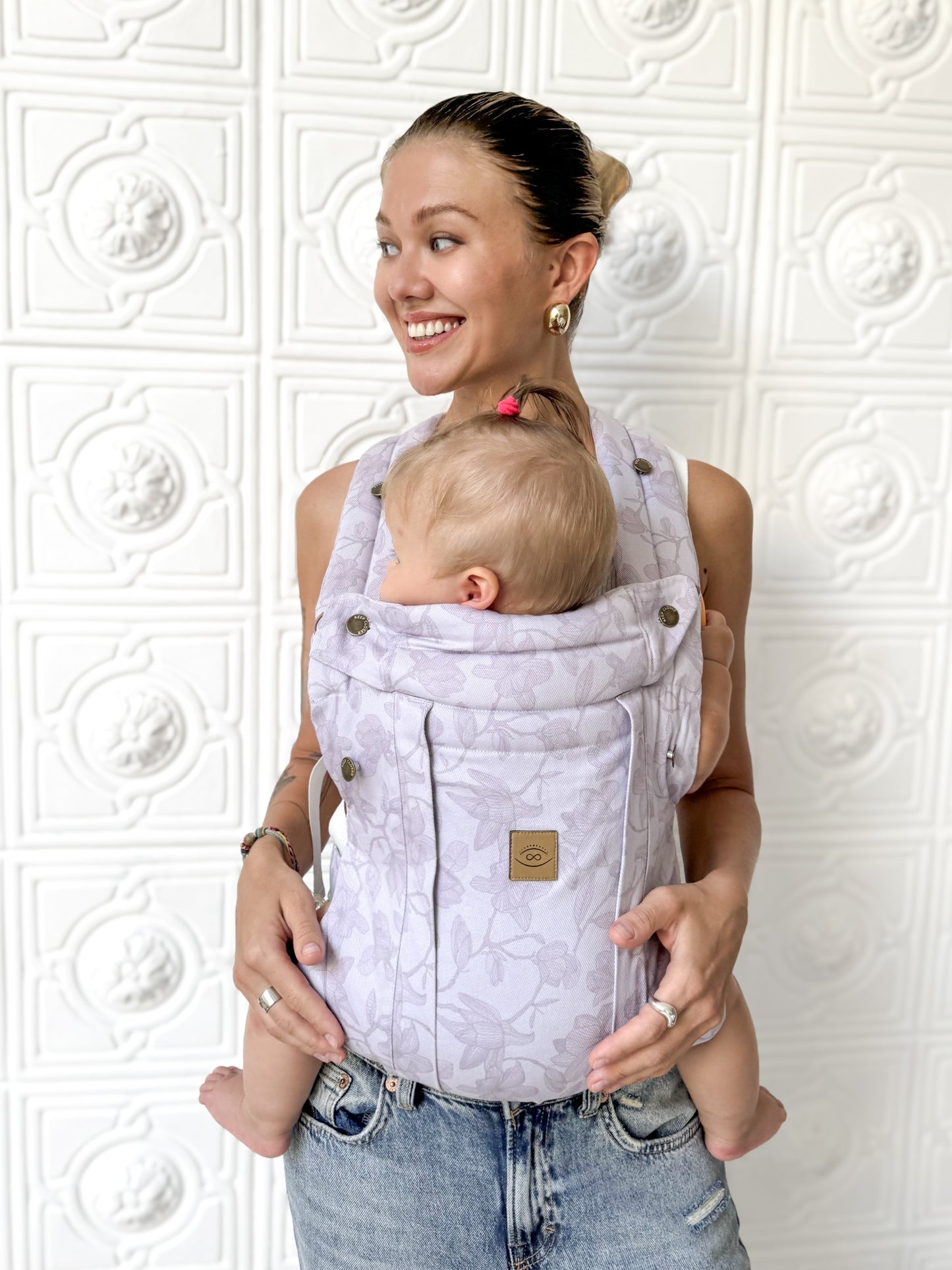 Purple LAVENDER BLISS - Comfort Fit Ergonomic Adjustable Baby Carrier.