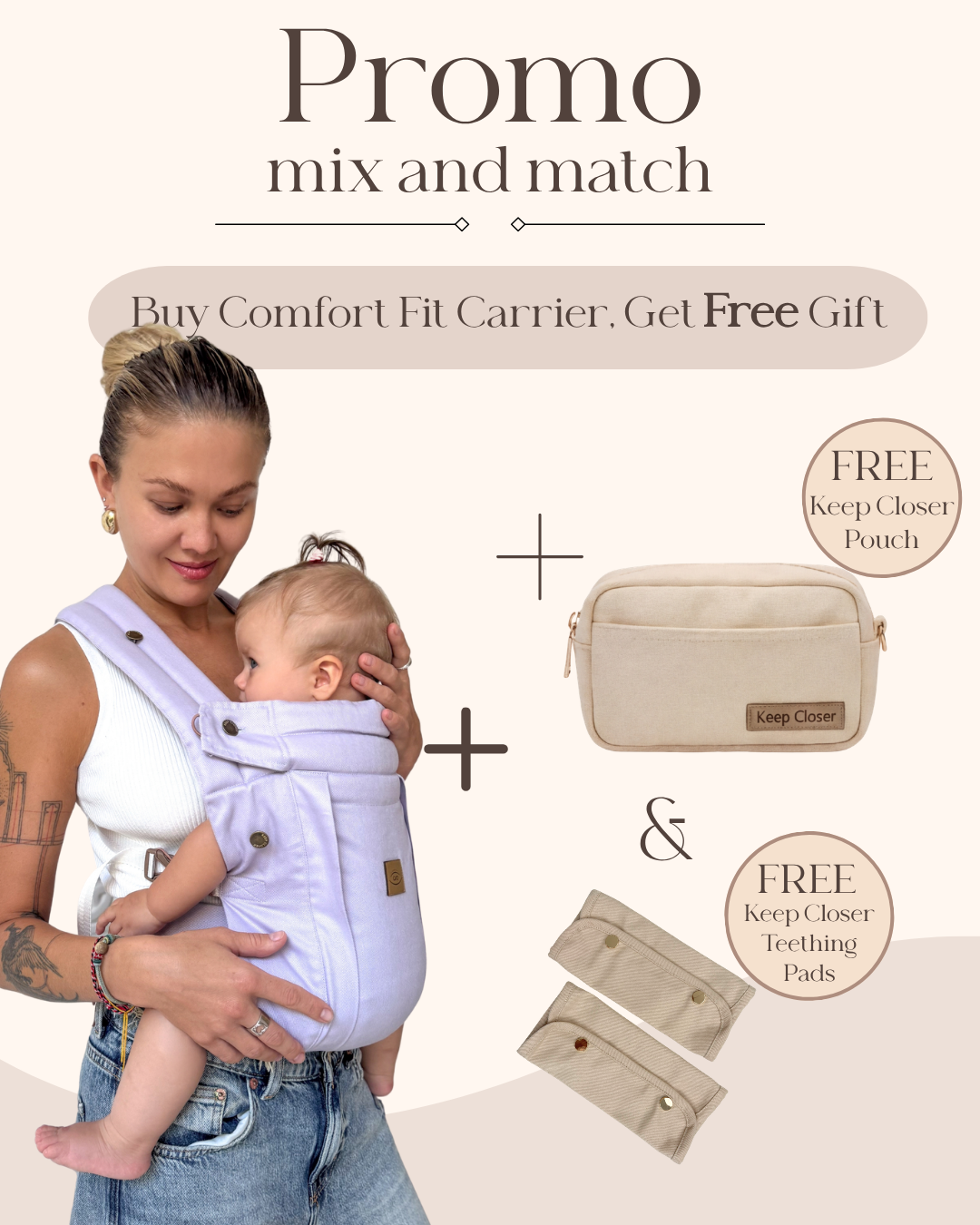 Lavender - Comfort Fit Ergonomic Adjustable Baby Carrier