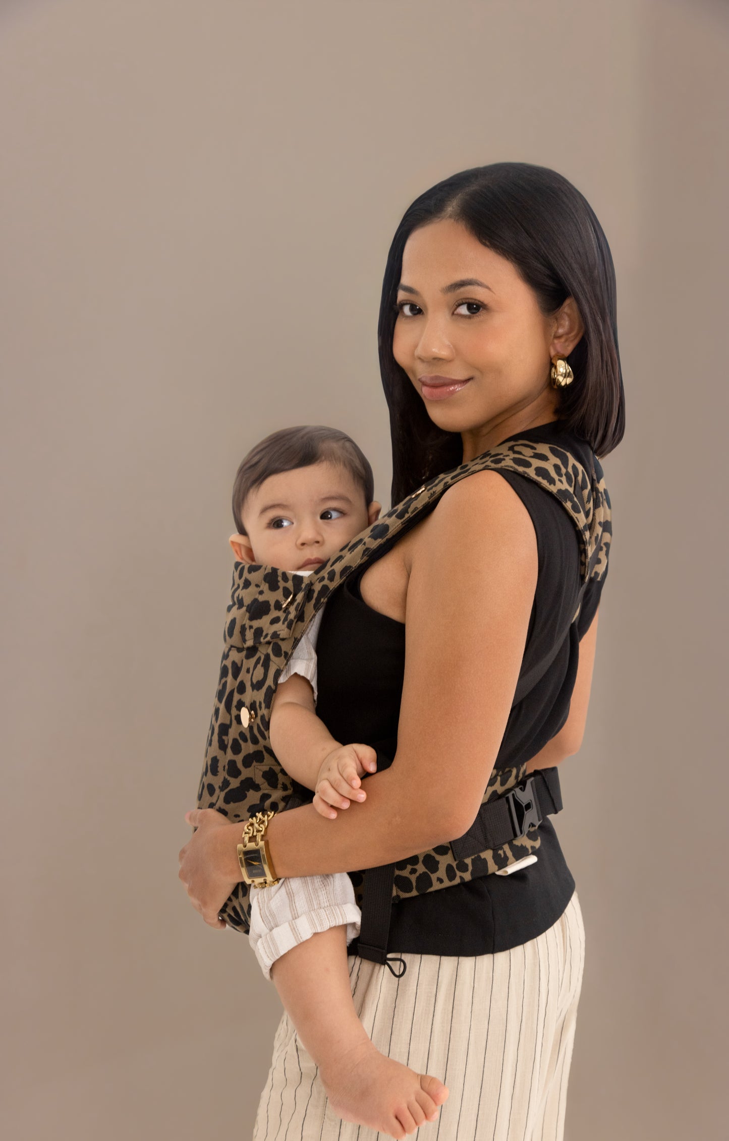 Caramel Leopard - Comfort Fit Ergonomic Adjustable Baby Carrier
