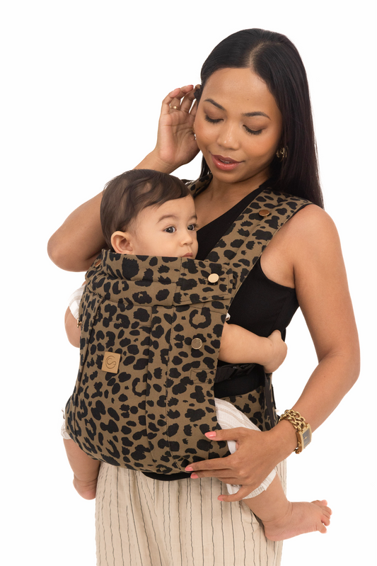 Caramel Leopard - Comfort Fit Ergonomic Adjustable Baby Carrier