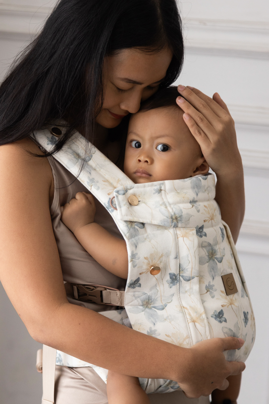 Ivory Blossom - Comfort Fit Ergonomic Adjustable Baby Carrier