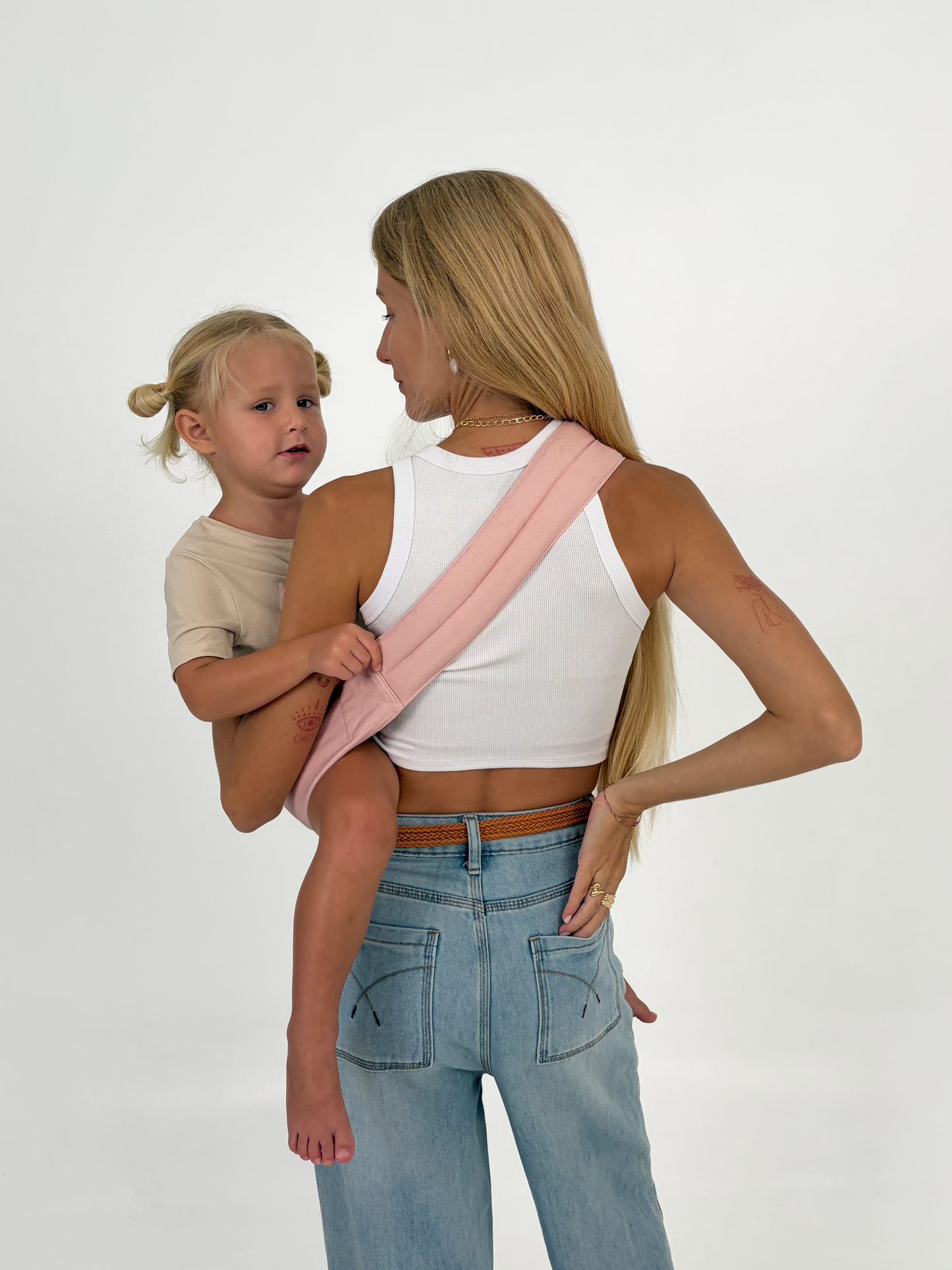 Pink Denim- Toddler Hip Carrier