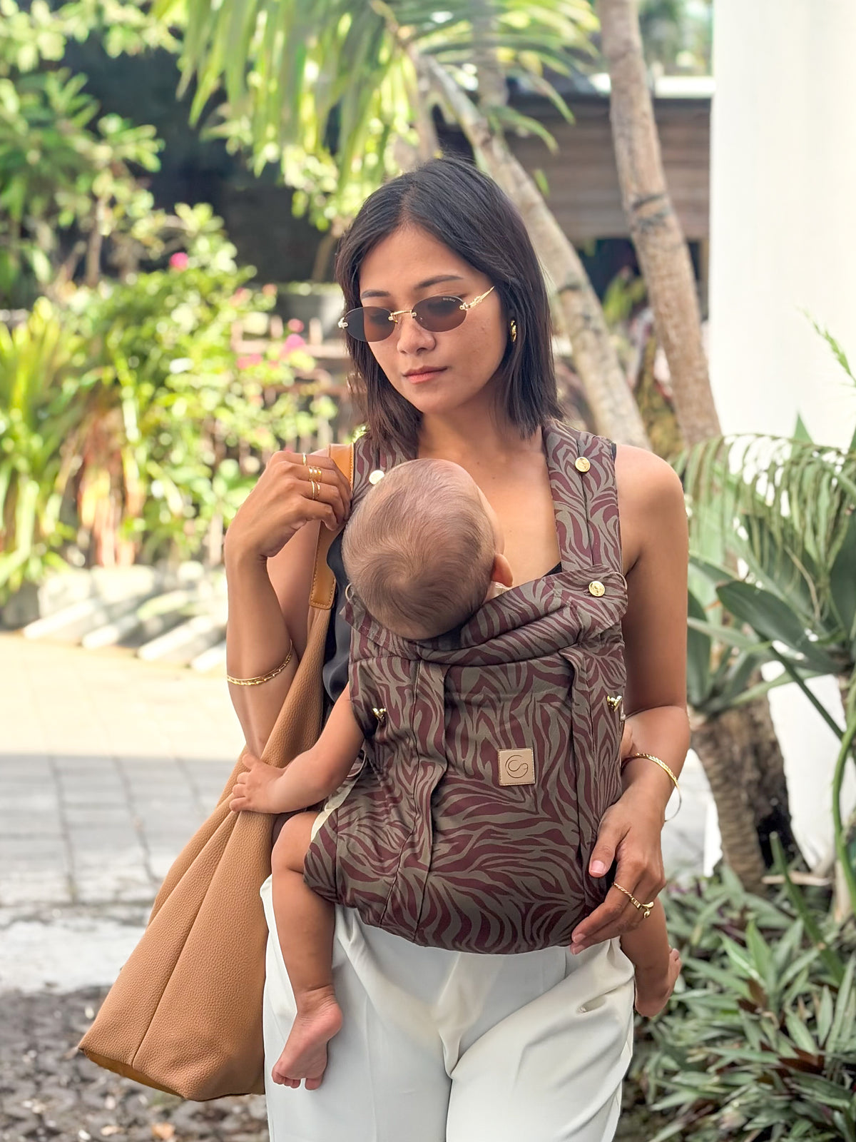 Maroon Zebra Comfort Fit Baby Carrier