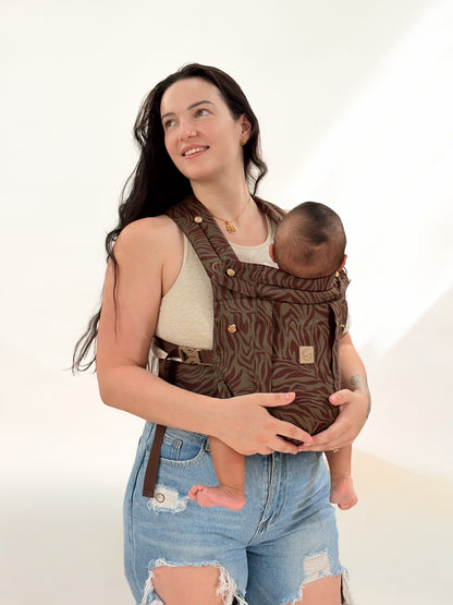 Maroon Zebra Comfort Fit Baby Carrier