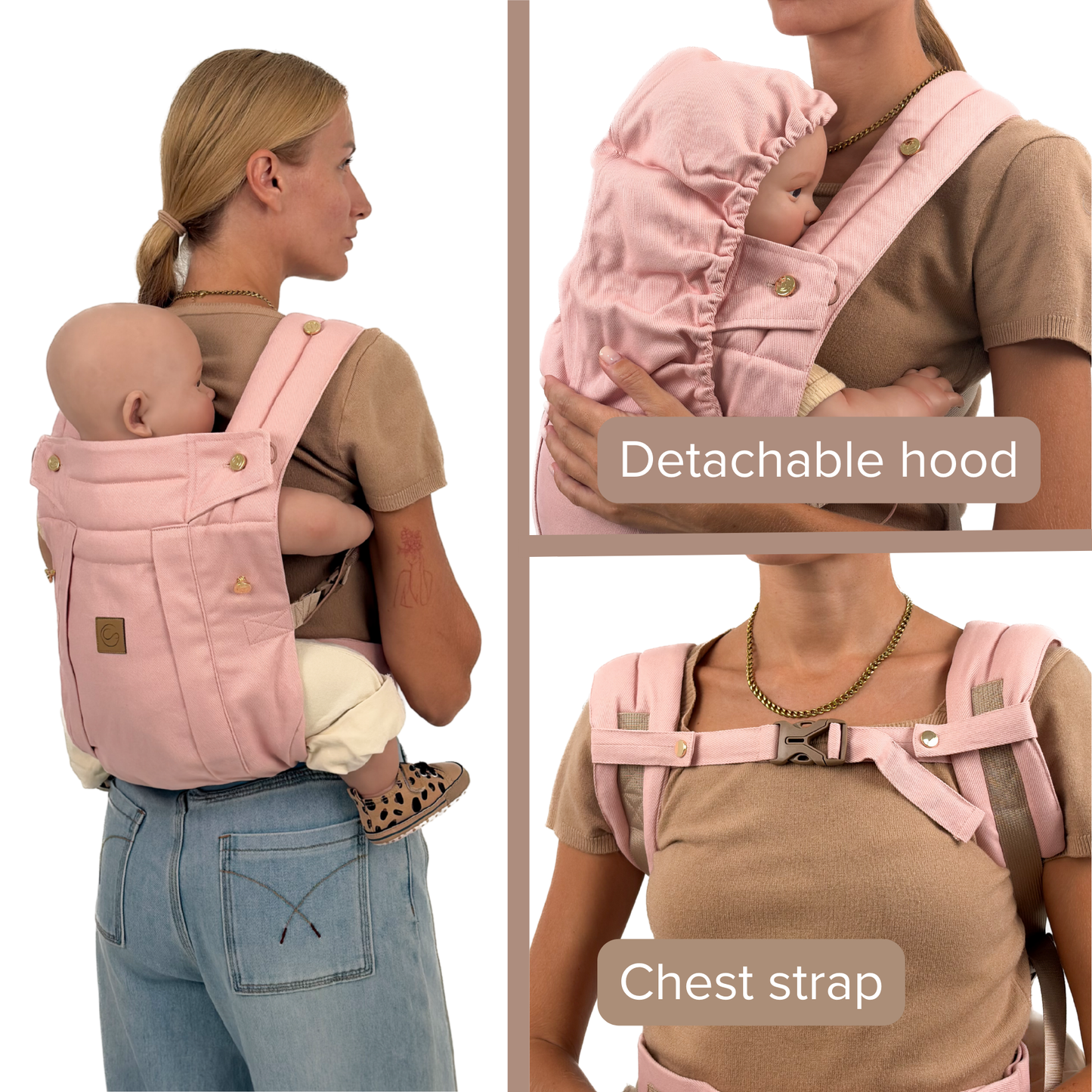 Pink - Comfort Fit Ergonomic Adjustable Baby Carrier