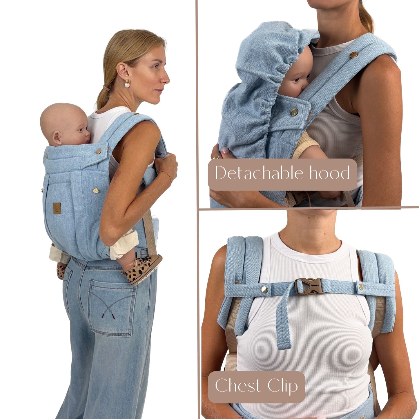 Blue Denim - Comfort Fit Ergonomic Adjustable Baby Carrier
