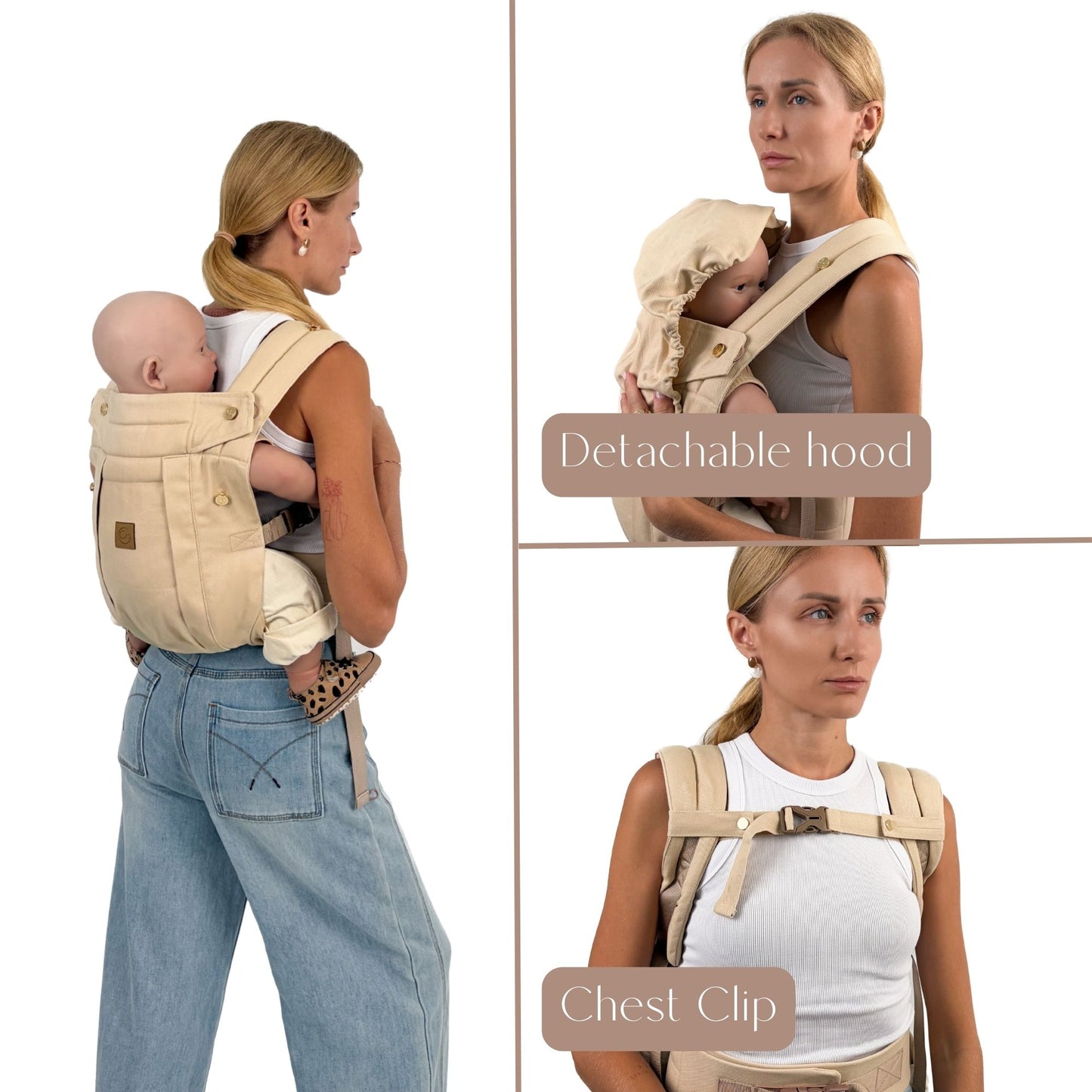 Sand - Comfort Fit Ergonomic Adjustable Baby Carrier