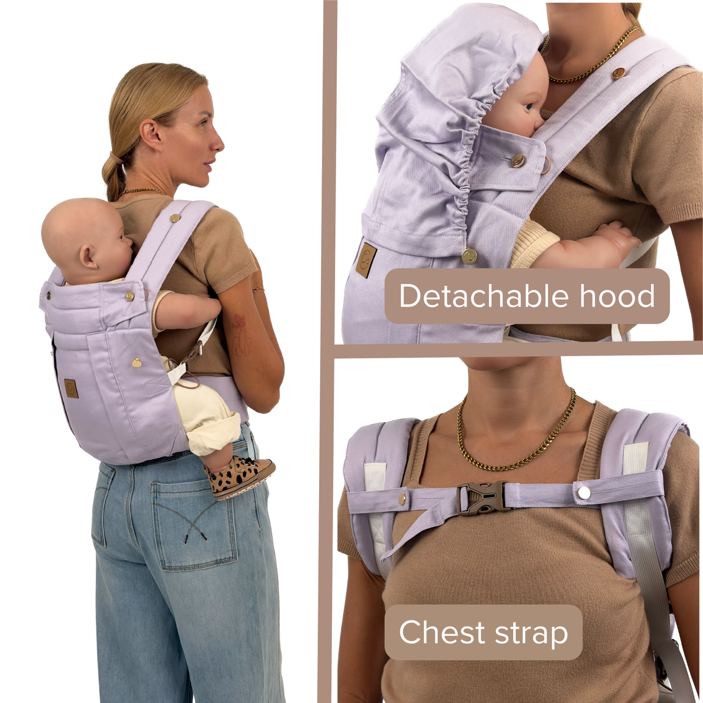 Lavender - Comfort Fit Ergonomic Adjustable Baby Carrier