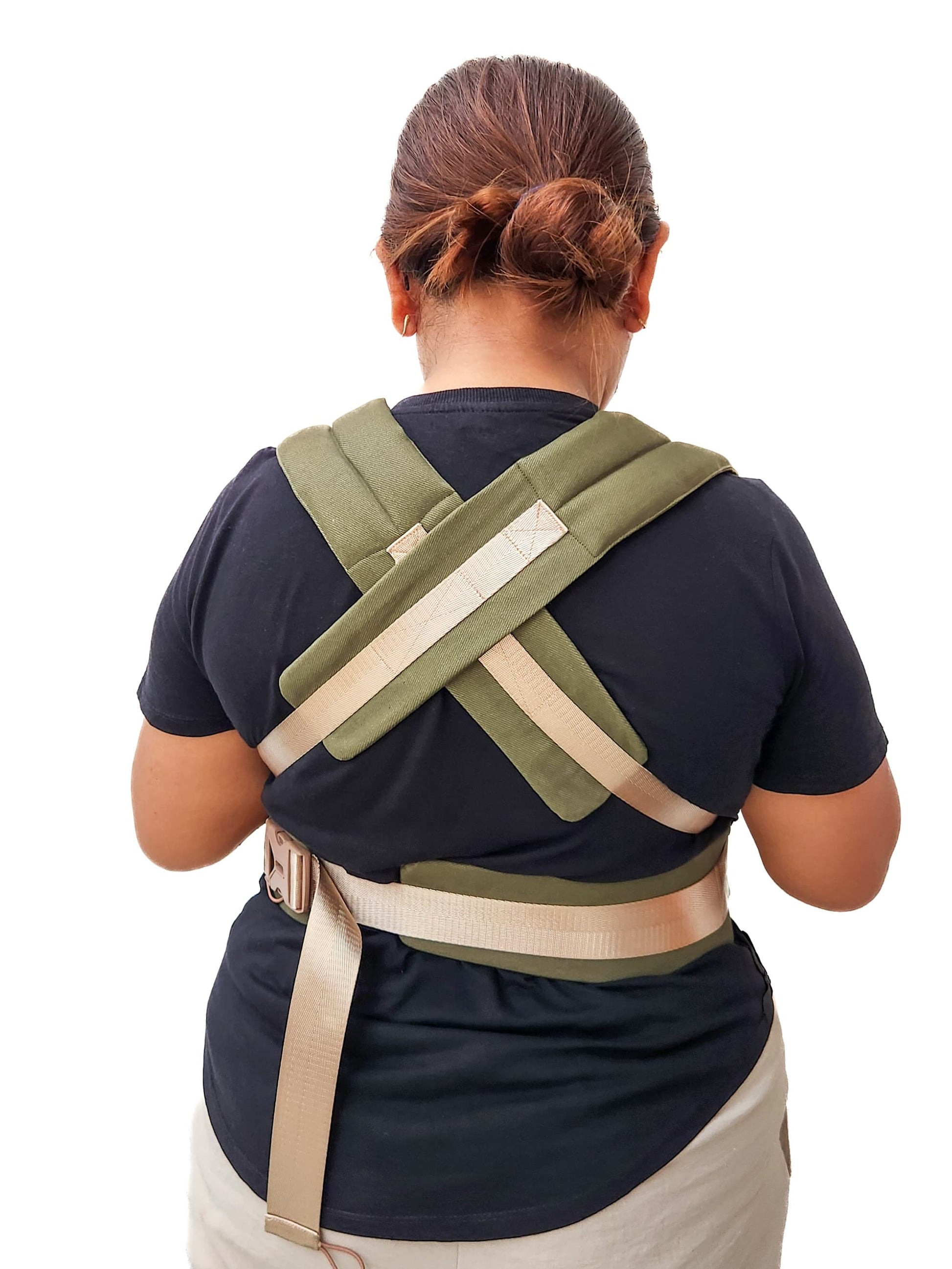 XXL size baby carrier, back straps and support belt.
